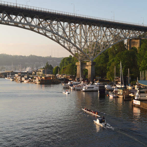 rowing team on lake union