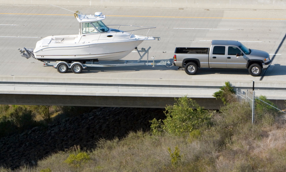 Truck Trailering a fishing boat